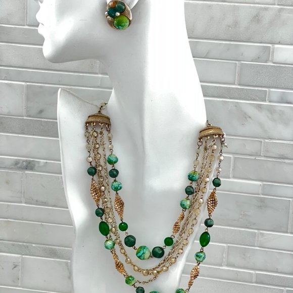 Vintage Signed ART Parure Set Necklace Bracelet Earrings - Picture 12 of 16